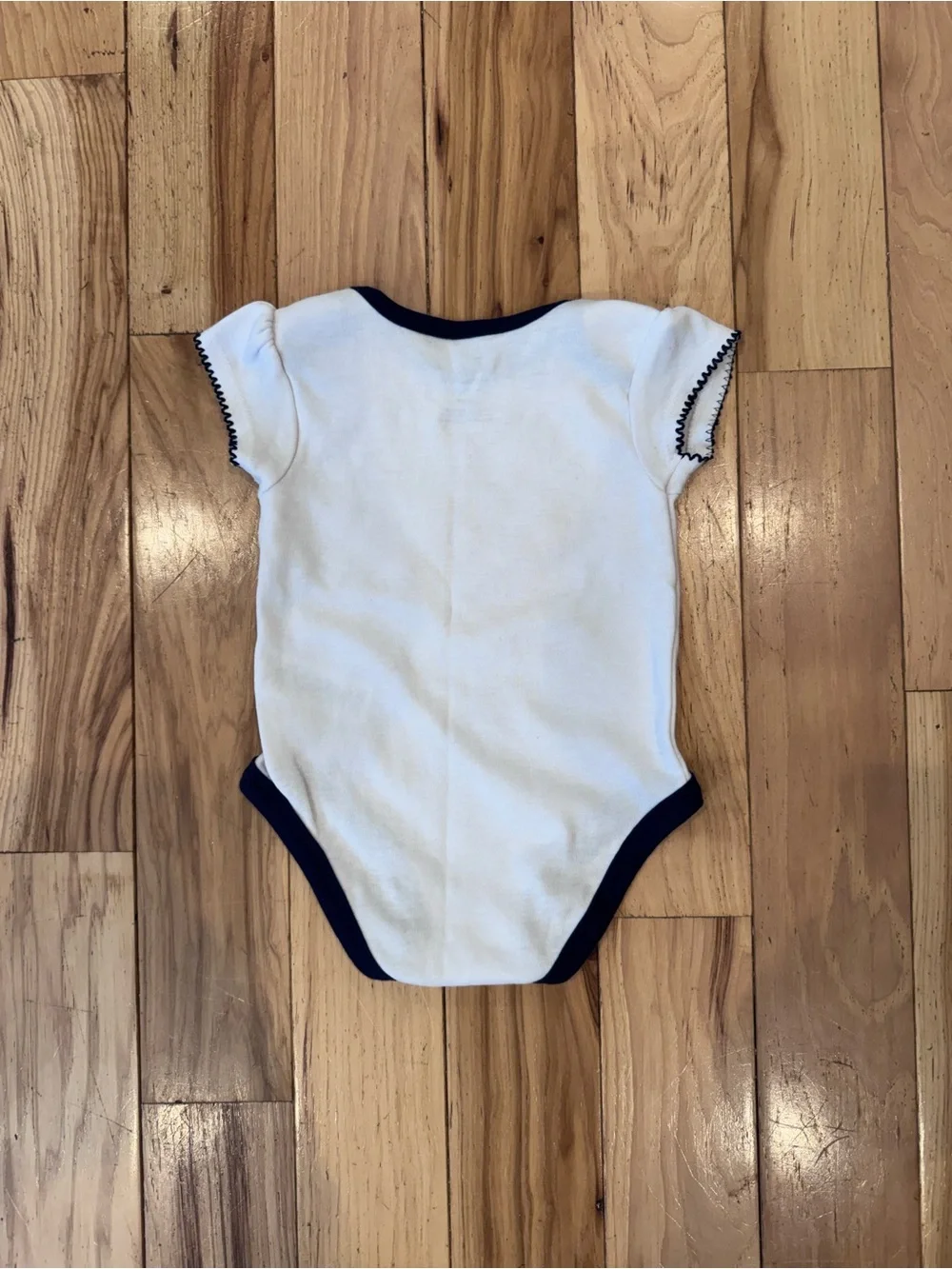 Genuine Merchandise RedSox White Baby One-Piece with Navy Trim and Red Logo